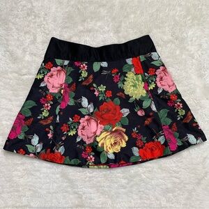 Ted Baker Floral A-Line Skirt - Black and Multicolor
